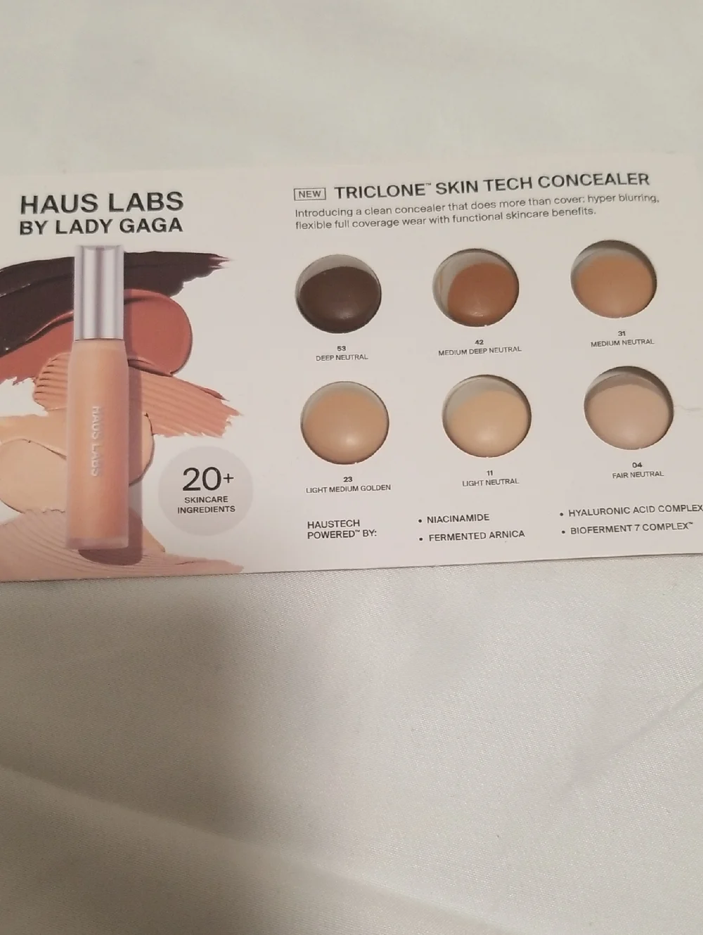 2 Sample Cards Concealer Haus Labs & Giorgio Armani